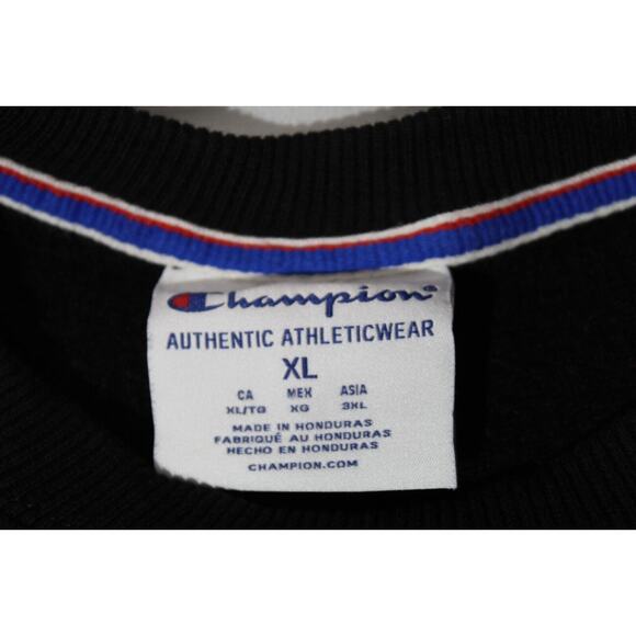Champion Black Sweatshirt Men's XL Crewneck Long Sleeve Logo Outdoors - Picture 2 of 9